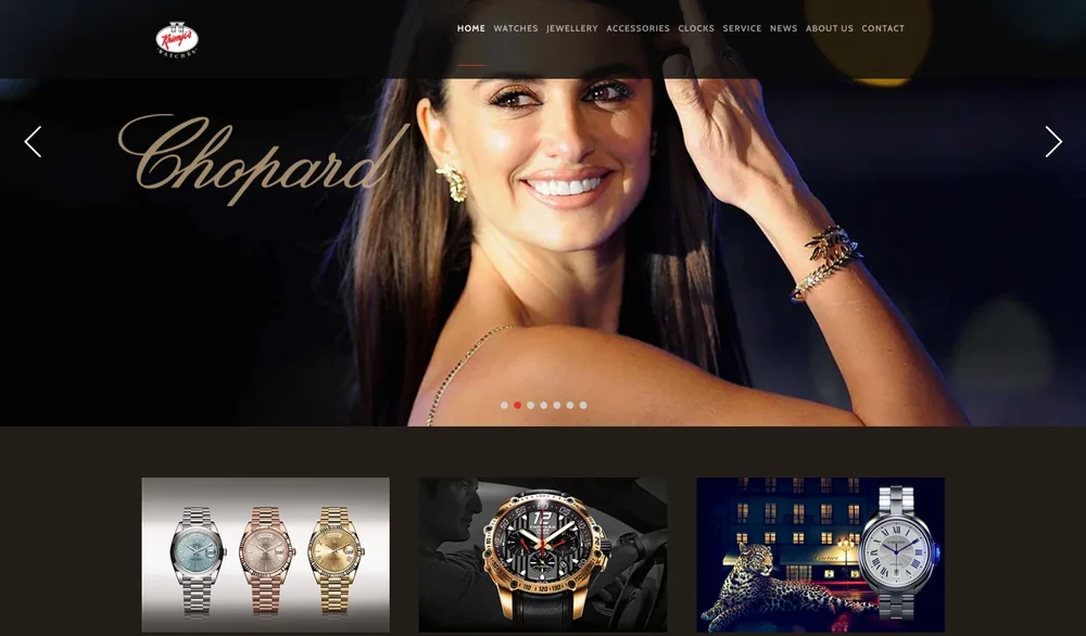 Khimji's Watches website designed and built by Creative Elements