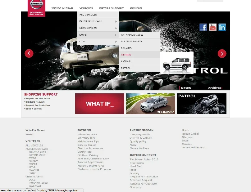 Nissan Oman website built by Creative Elements